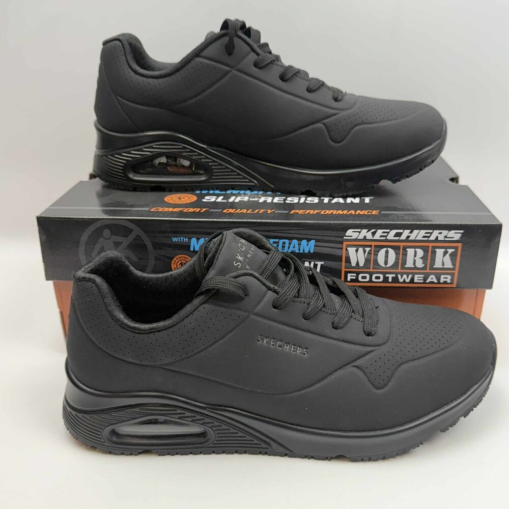 Share Skechers Women's Relaxed Fit Uno Sr Work Shoes - Round Toe US Size 11 Blac
